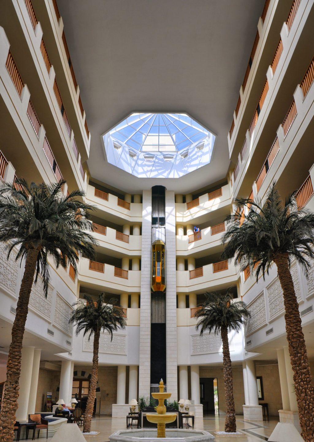 Reception of 5 star exepnsive luxury hotel in Hammamet, Tunisia, Mediterranean Sea, HDR